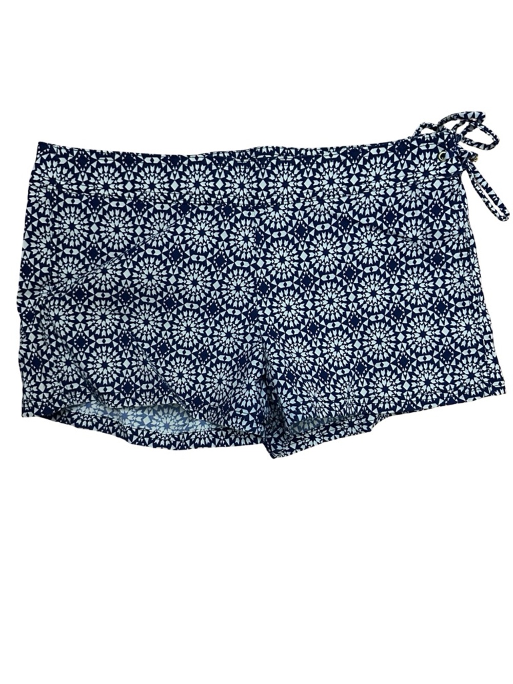 Helen Jon Navy Blue Tile-Print Swim Shorts Size 6